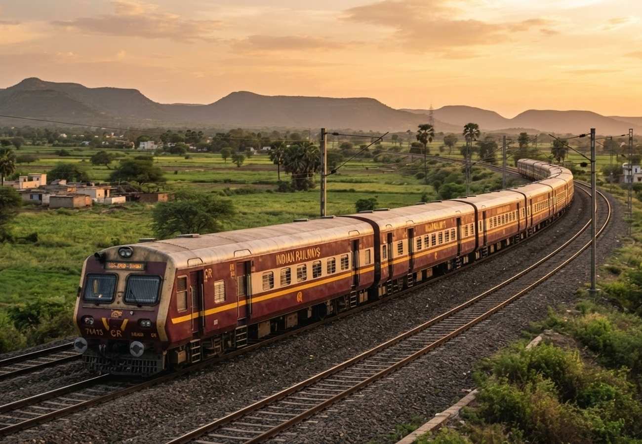 Central Railway passenger train operating in Maharashtra