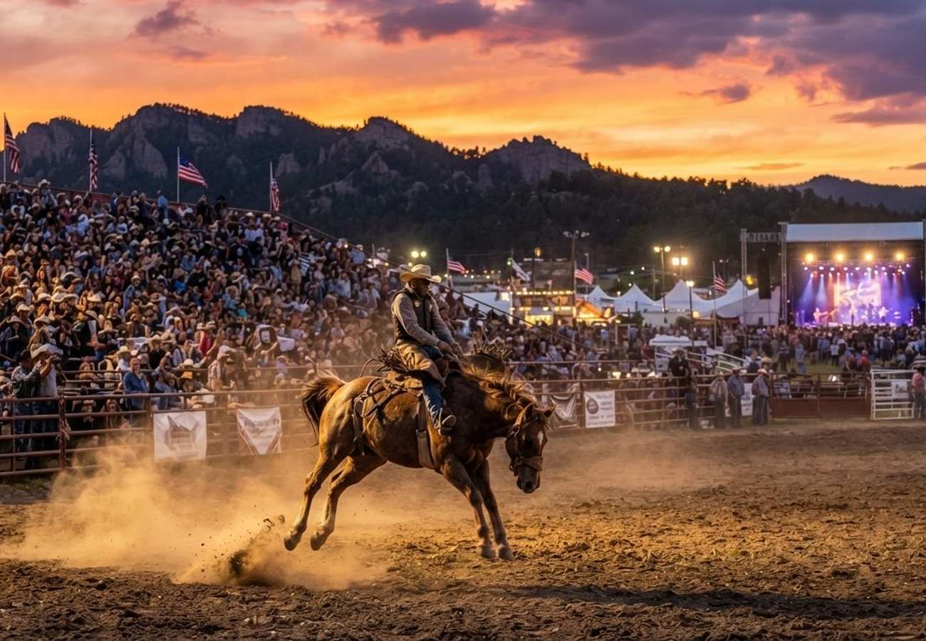 Central States Fairgrounds in Rapid City featuring rodeo and carnival attractions
