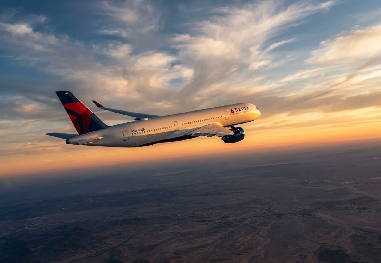 Delta Air Lines Airbus A350-900 aircraft preparing for long-haul flight