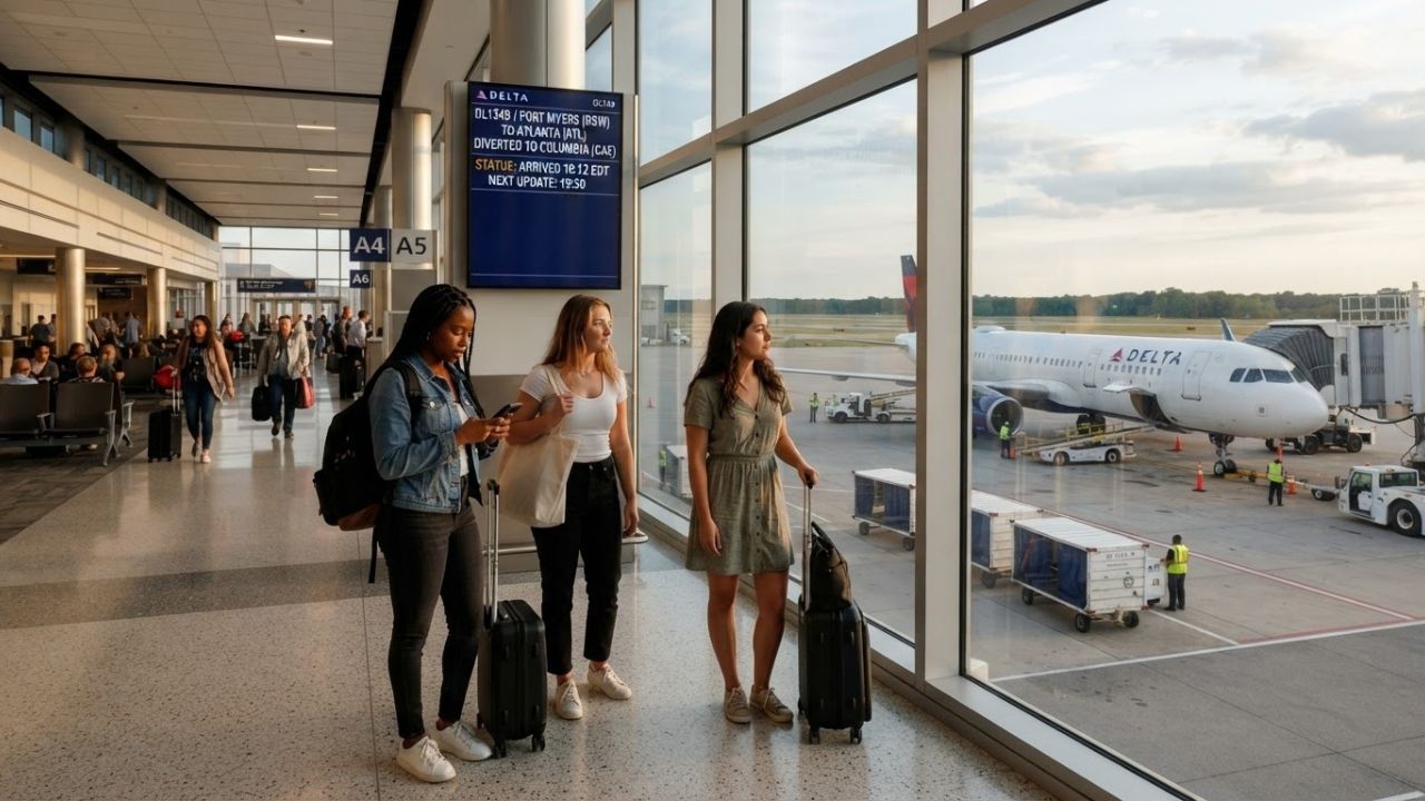 Delta Flight DL1349 Diverts to Columbia