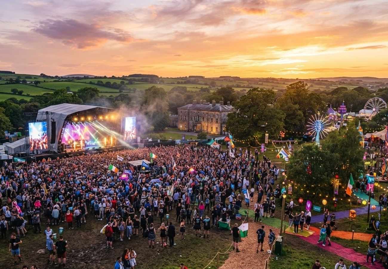 Crowds attending the Electric Picnic festival at Stradbally Hall in County Laois, Ireland