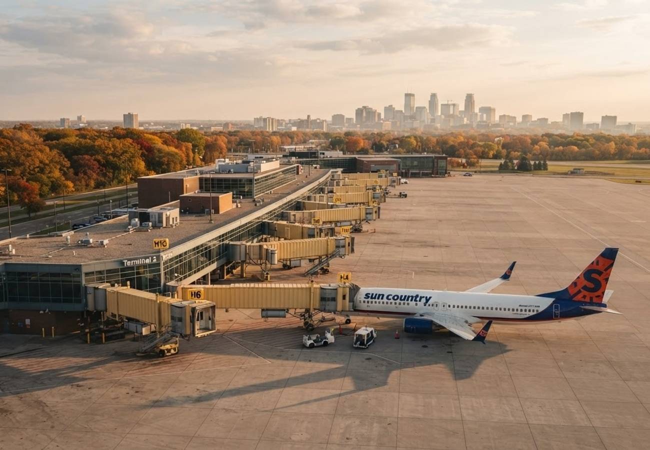 Minneapolis-St. Paul International Airport terminal with aircraft