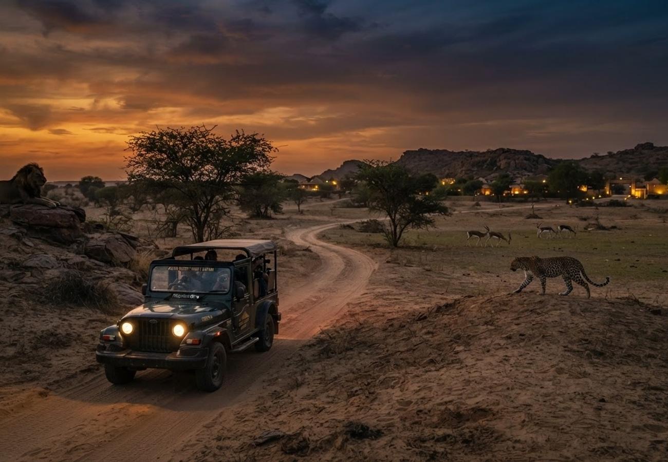 A conceptual view of a desert night safari in Deesa, Gujarat