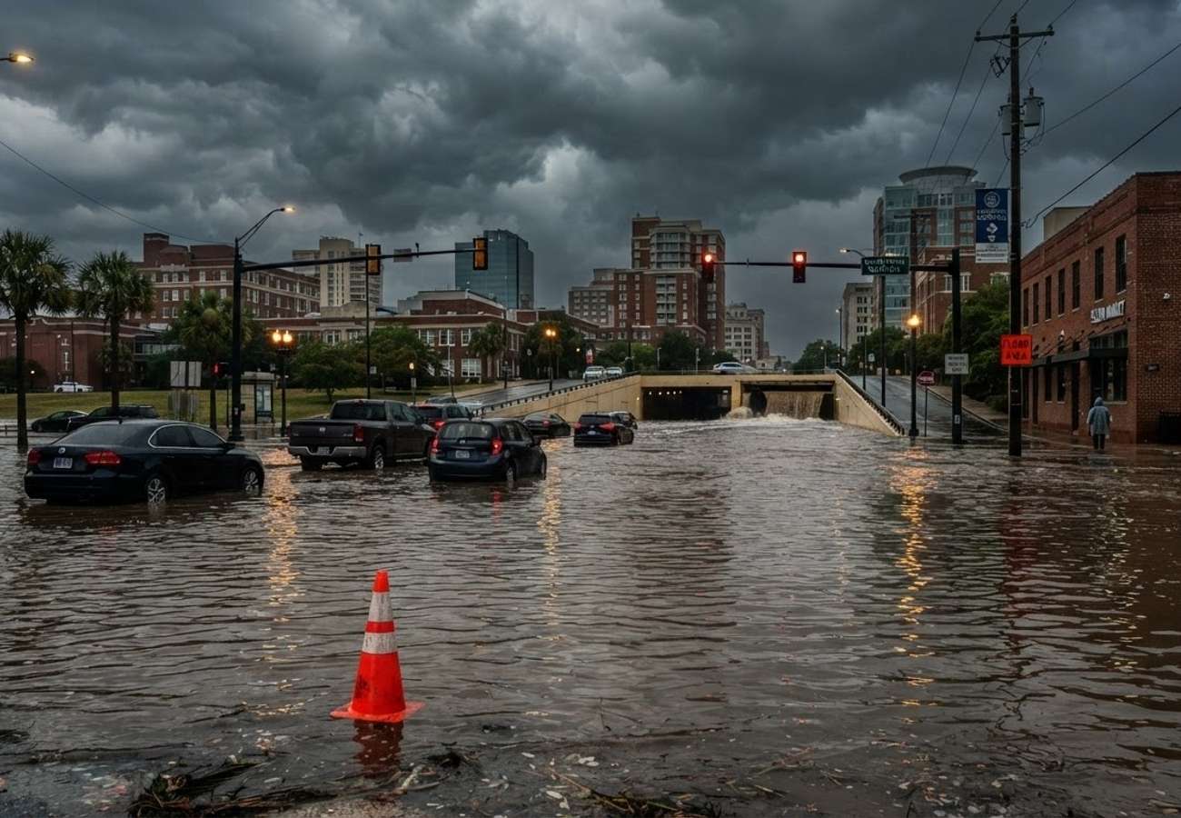 Heavy Rainfall Triggers Flash Flooding Across Norfolk Virginia Disrupting Major Travel Corridors 2026