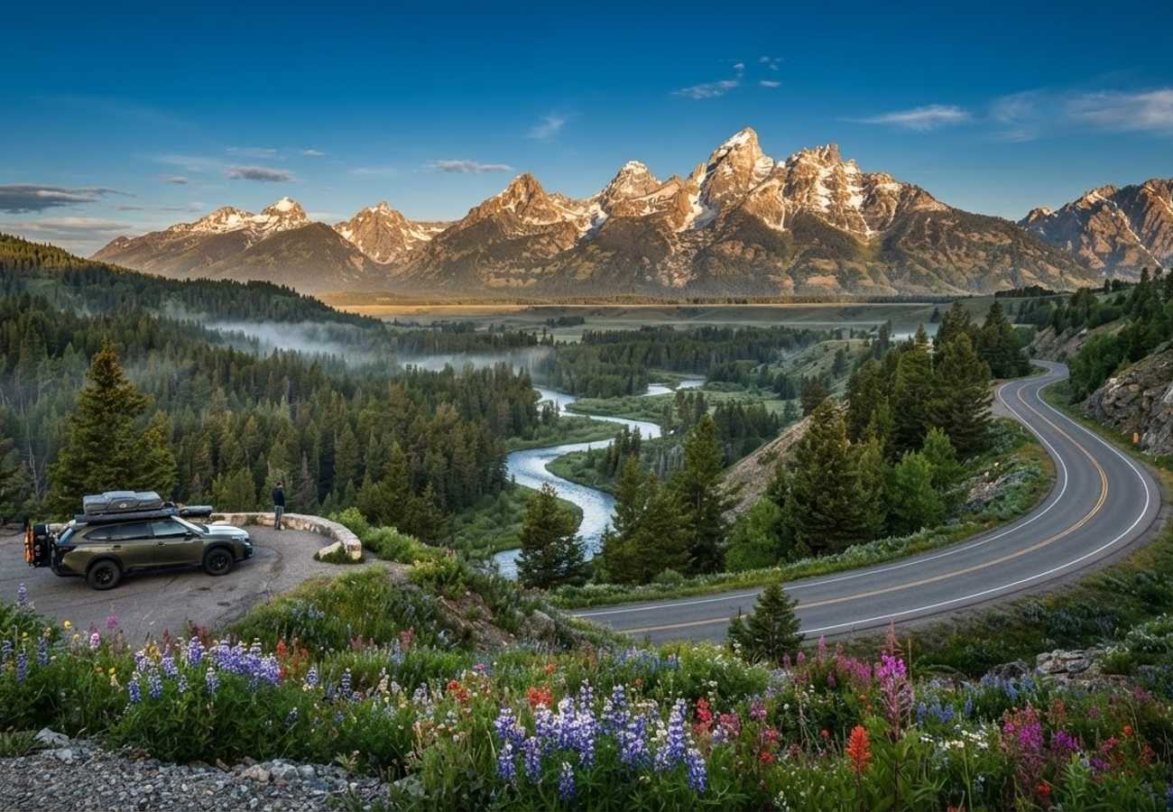 Aerial view of the Rocky Mountains spanning the US Intermountain West and Alberta