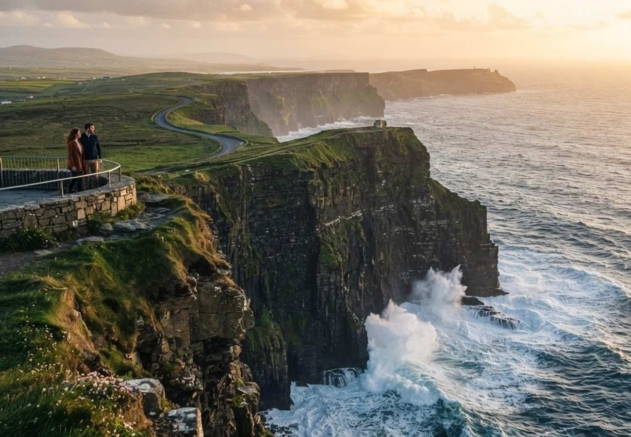 Scenic landscape of the Wild Atlantic Way in Ireland