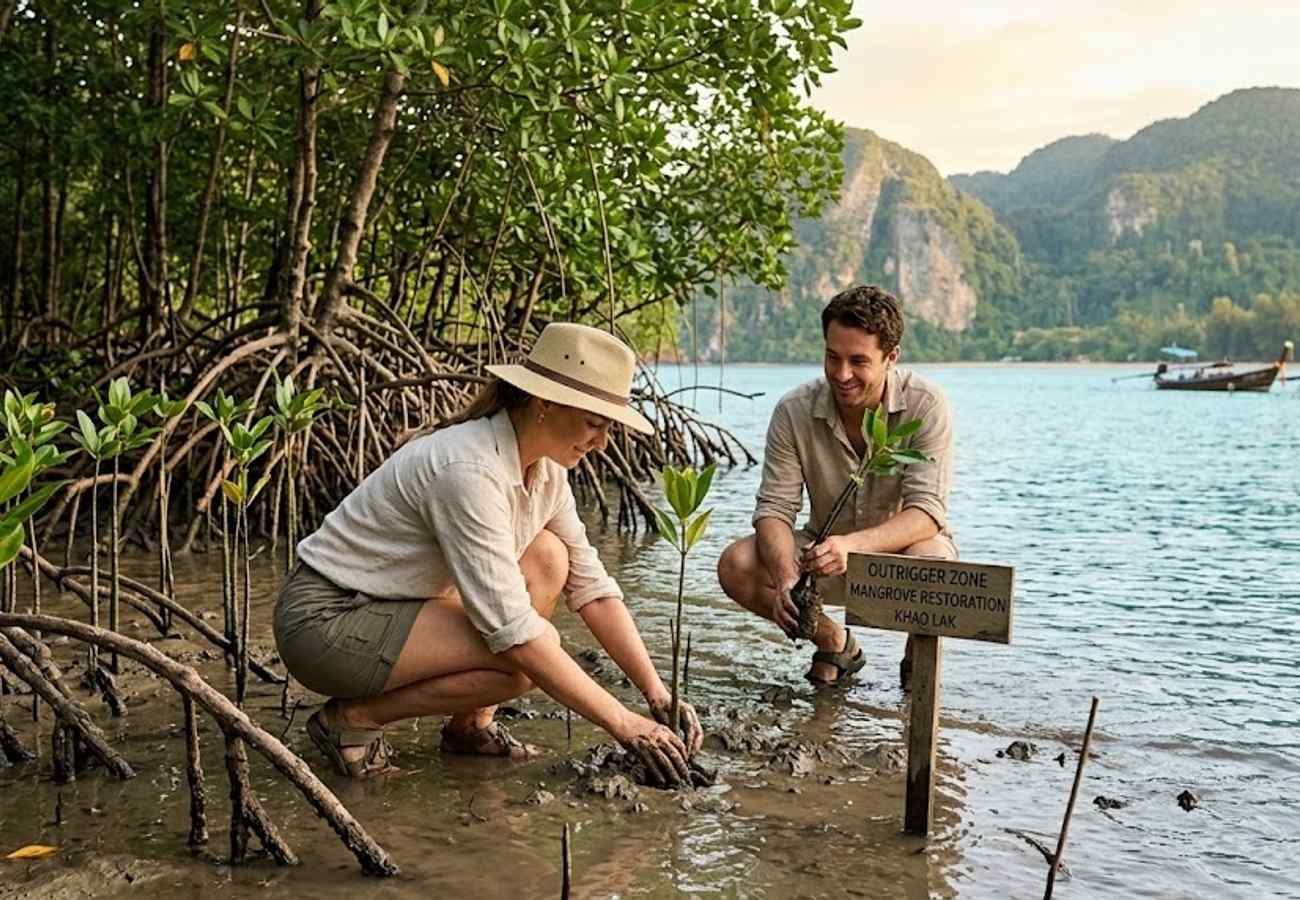 Sustainable beach resort conservation efforts in Southern Thailand