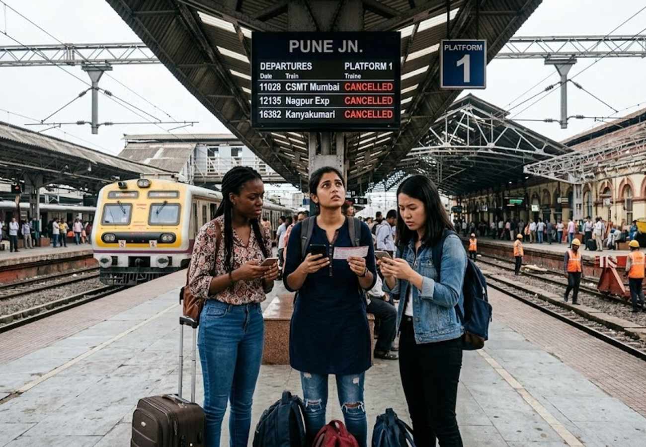 Pune Railway Station platforms during maintenance block