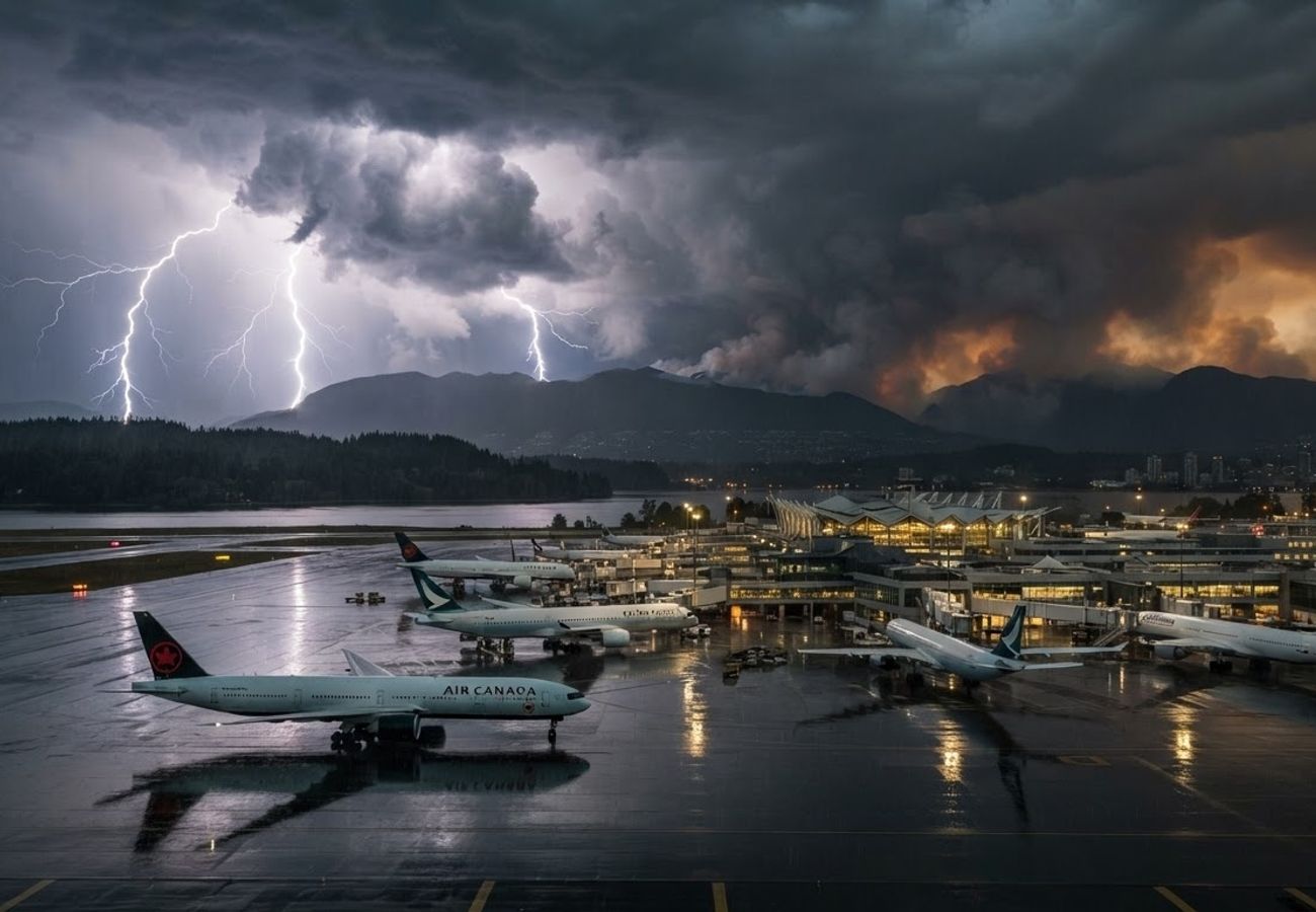 Rare British Columbia Storm Sparks 50 New Wildfires and Cripples Vancouver International Airport (YVR) Flights in 2026