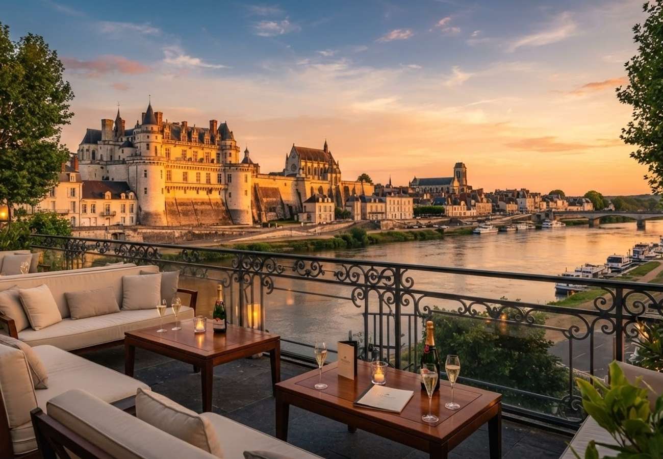 Luxury five-star retreat Relais d’Amboise overlooking the Loire River and Royal Château of Amboise