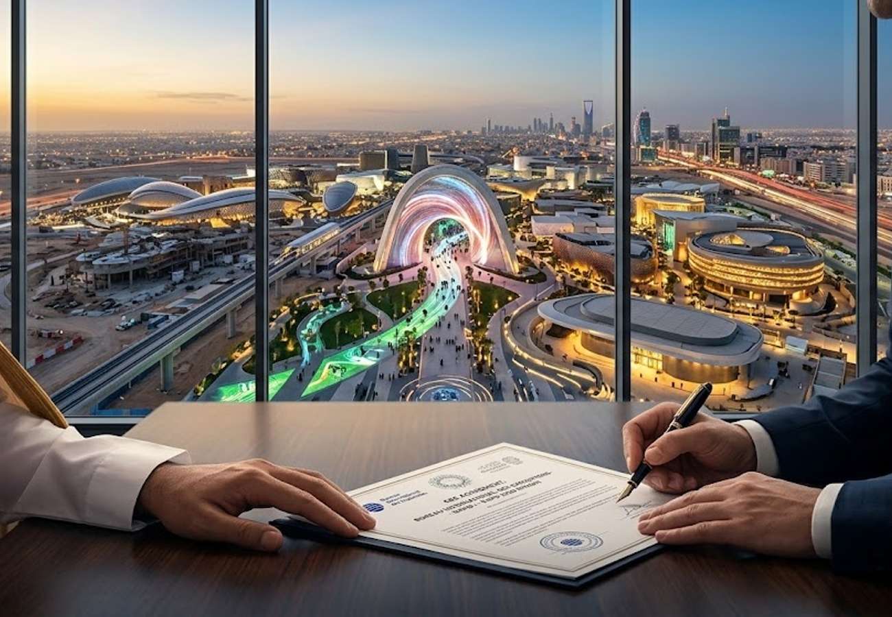 Conceptual visualization of Expo 2030 Riyadh infrastructure and pavilions