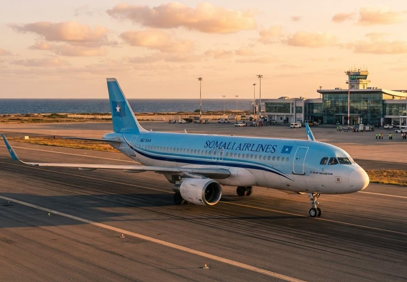 Airbus A320 aircraft representing the return of Somali Airlines to the skies