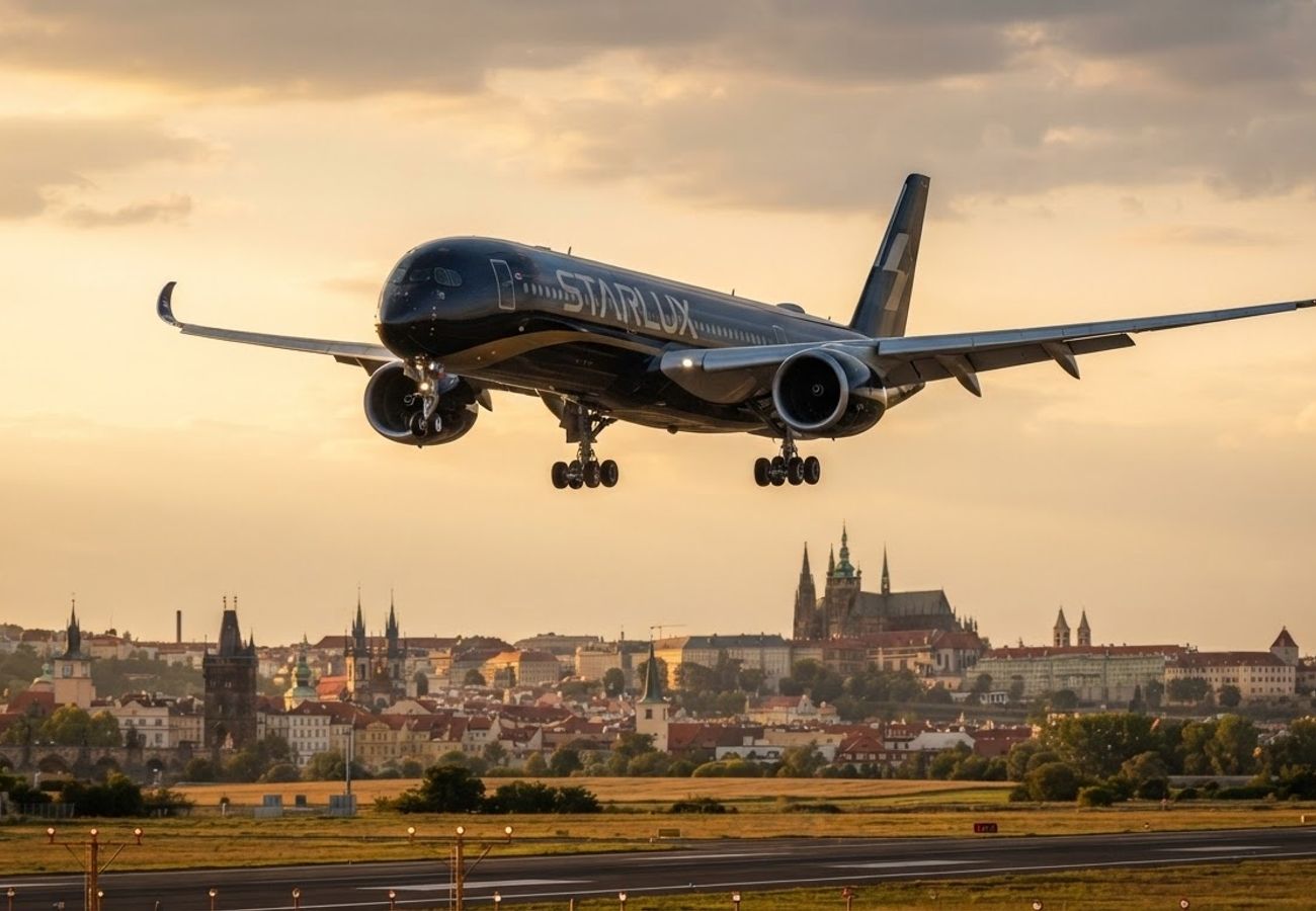 STARLUX Airlines Airbus A350 preparing for long-haul European flight