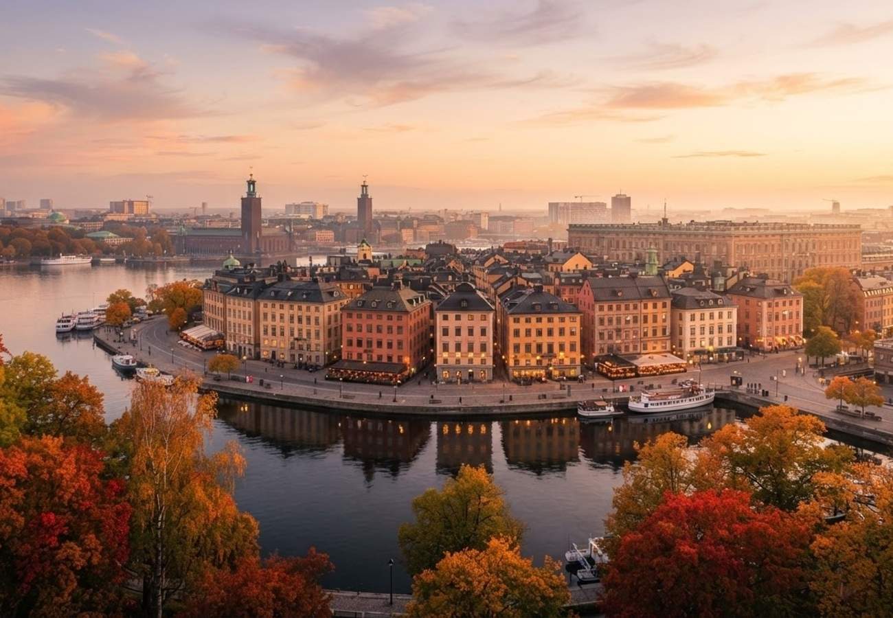 Autumn foliage in Stockholm and Northern Lights in Kiruna
