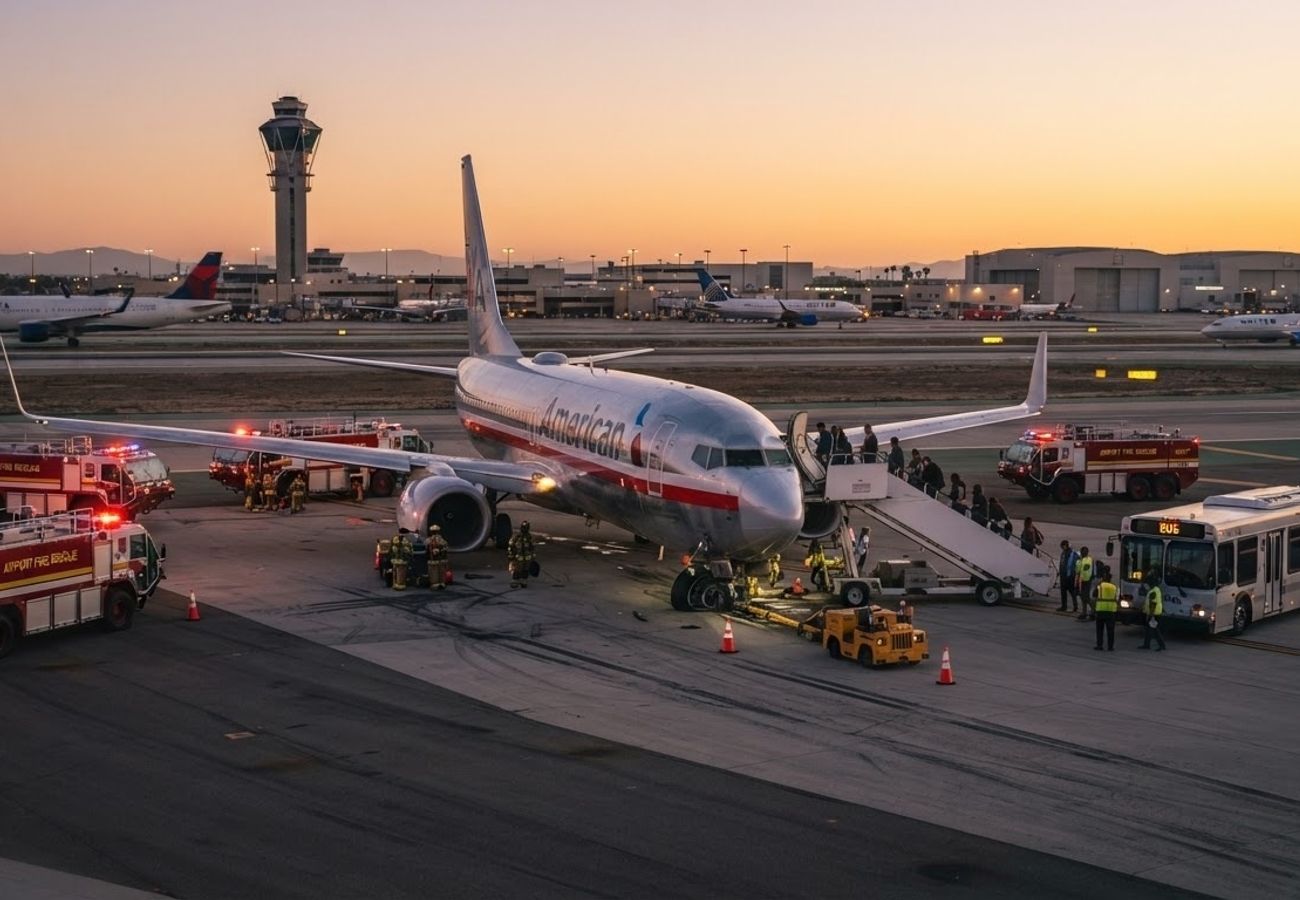 Commercial aircraft on a runway at Chicago O'Hare International Airport