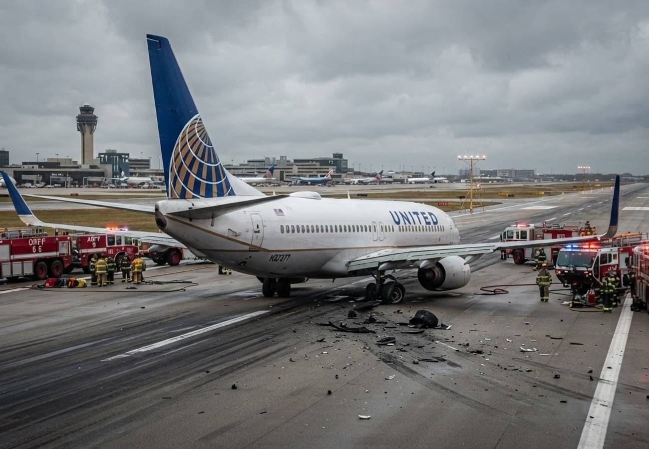 United Airlines Flight 455 Emergency Return at Chicago O'Hare After Takeoff Tire Failure in 2026