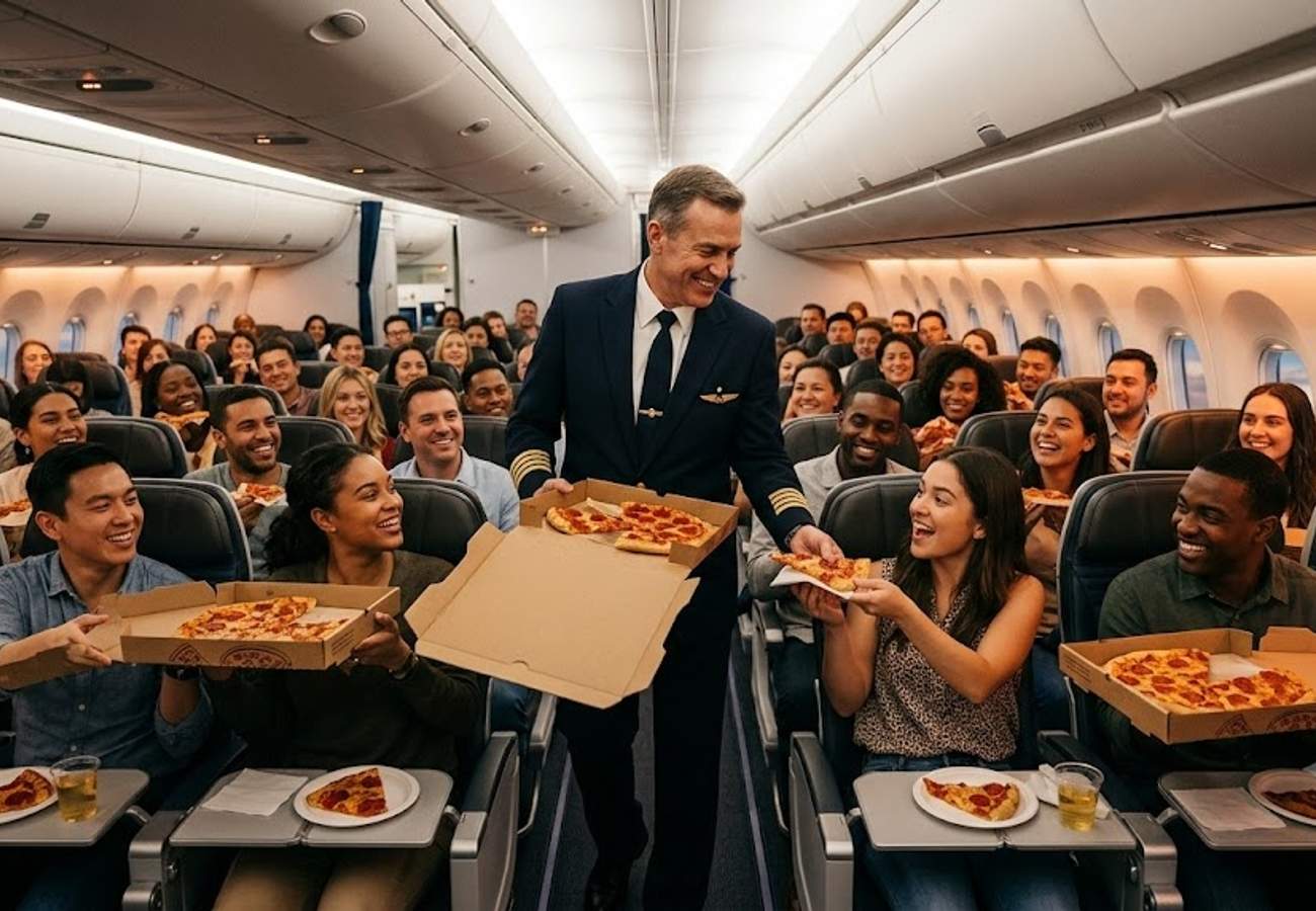 United Express Captain Orders Pizza for Passengers During Major Tarmac Delay in Watertown 2026
