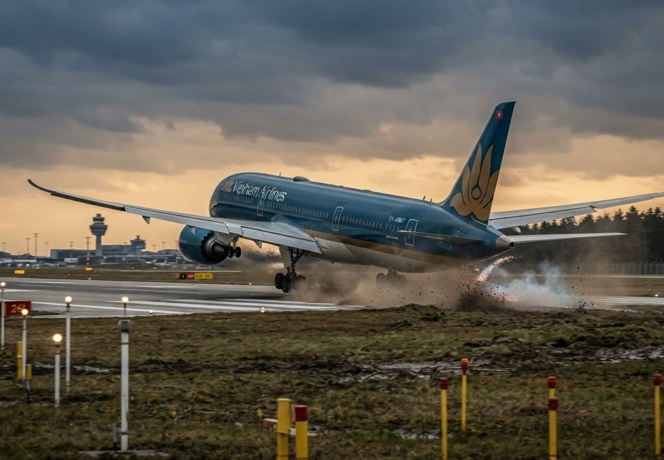 Vietnam Airlines Boeing 787-9 Overruns Munich Runway 26R and Suffers Tail Strike in 2026