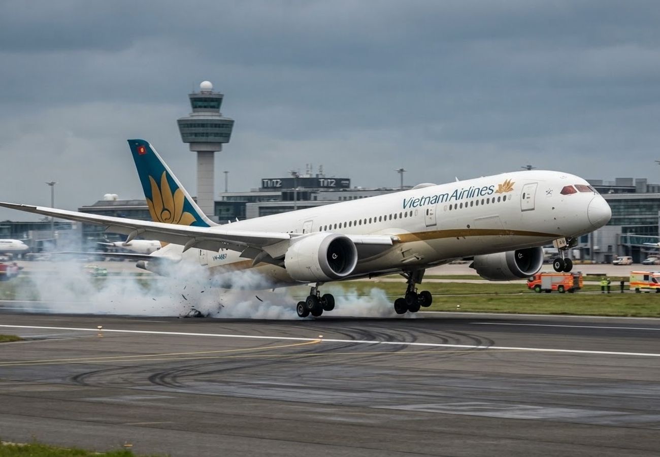Vietnam Airlines Boeing 787-9 Suffers Tail Strike and Landing Gear Failure at Munich Airport in 2026