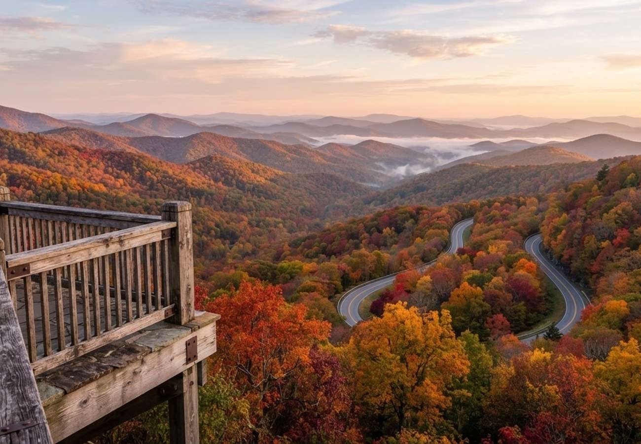 Scenic view of the Blue Ridge Parkway in Virginia