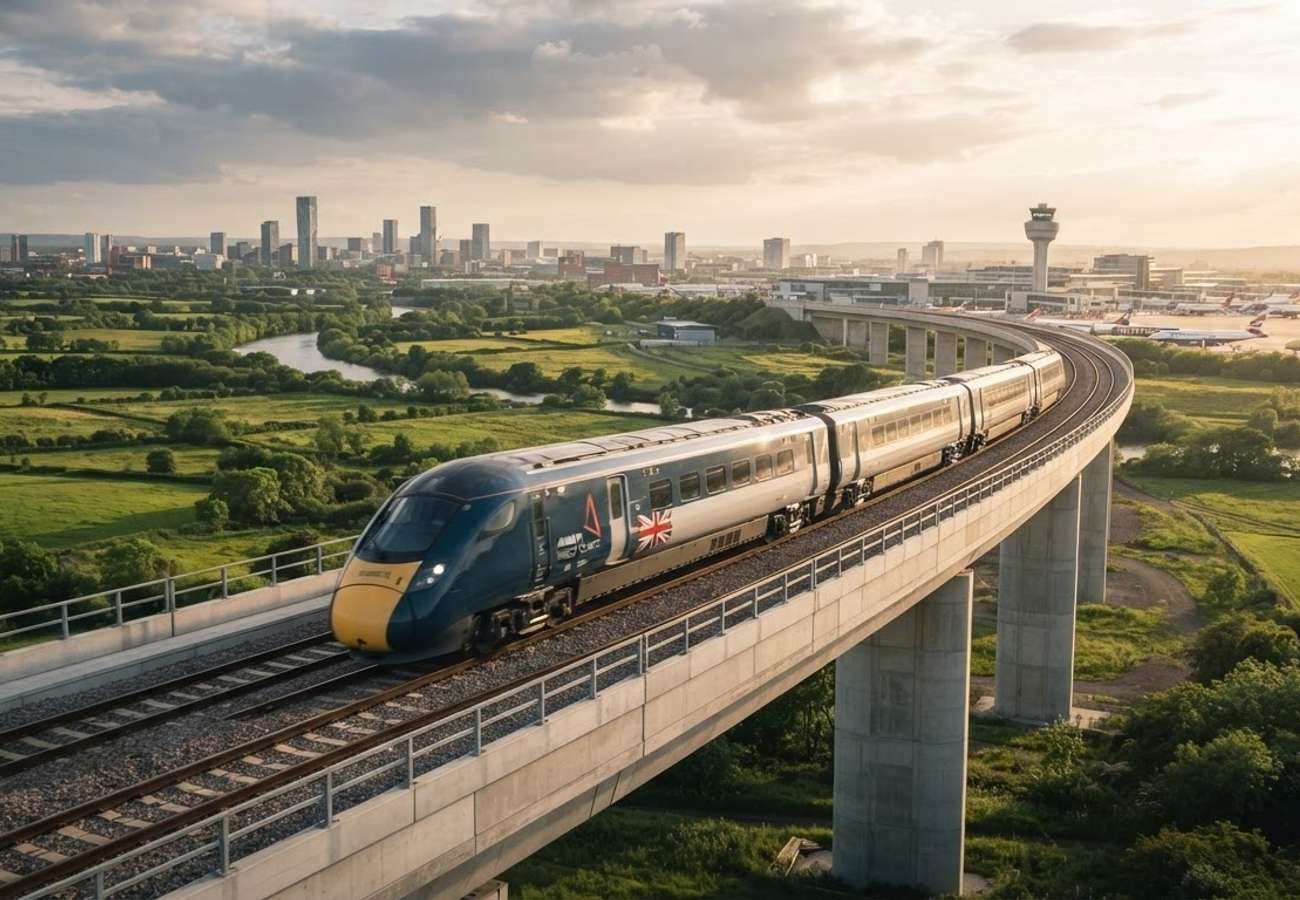 London Northwestern Railway train on tracks in the UK