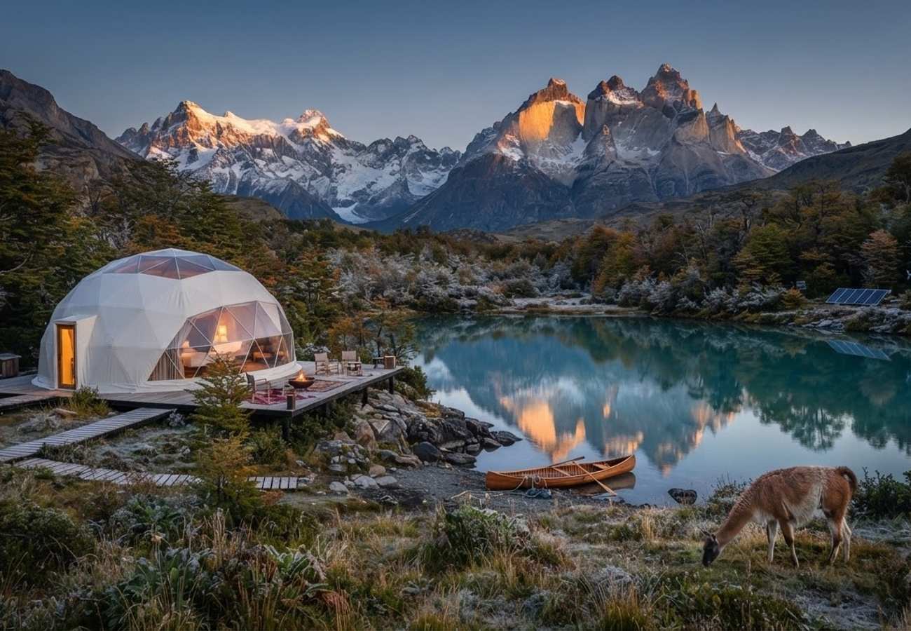 Sustainable luxury lodge in the Patagonian wilderness