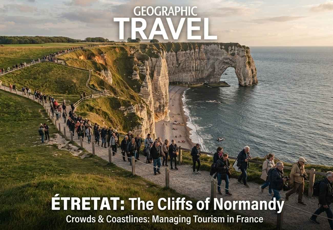 Aerial view of crowded European tourist landmarks
