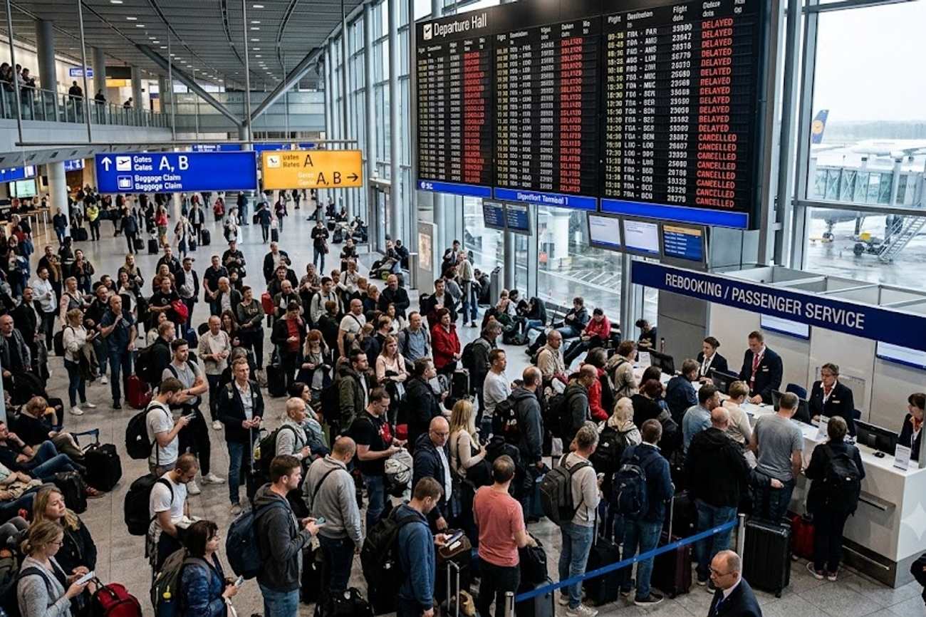 Hundreds Of Passengers Affected Throughout Europe As Frankfurt, Paris, And 10 More Airports Face 1,601 Delays And 60 Cancellations, Disrupting Air Travel
