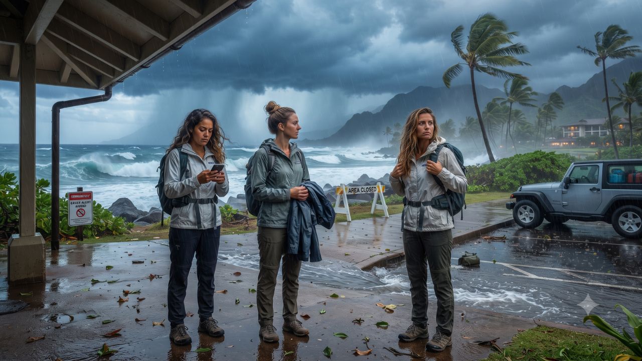 Category 2 Hurricane Nolo Sweeps South of Hawaii: 16-Inch Rain Warnings, Flash Floods, and Island Travel Status 2026