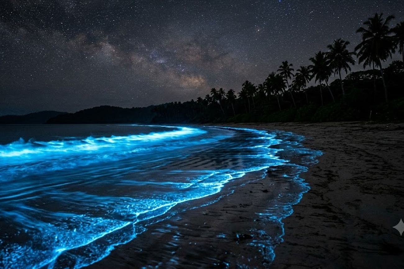 India’s Glowing Shores Reveal Rare Bioluminescent Beach Escapes For Night-Time Coastal Travel