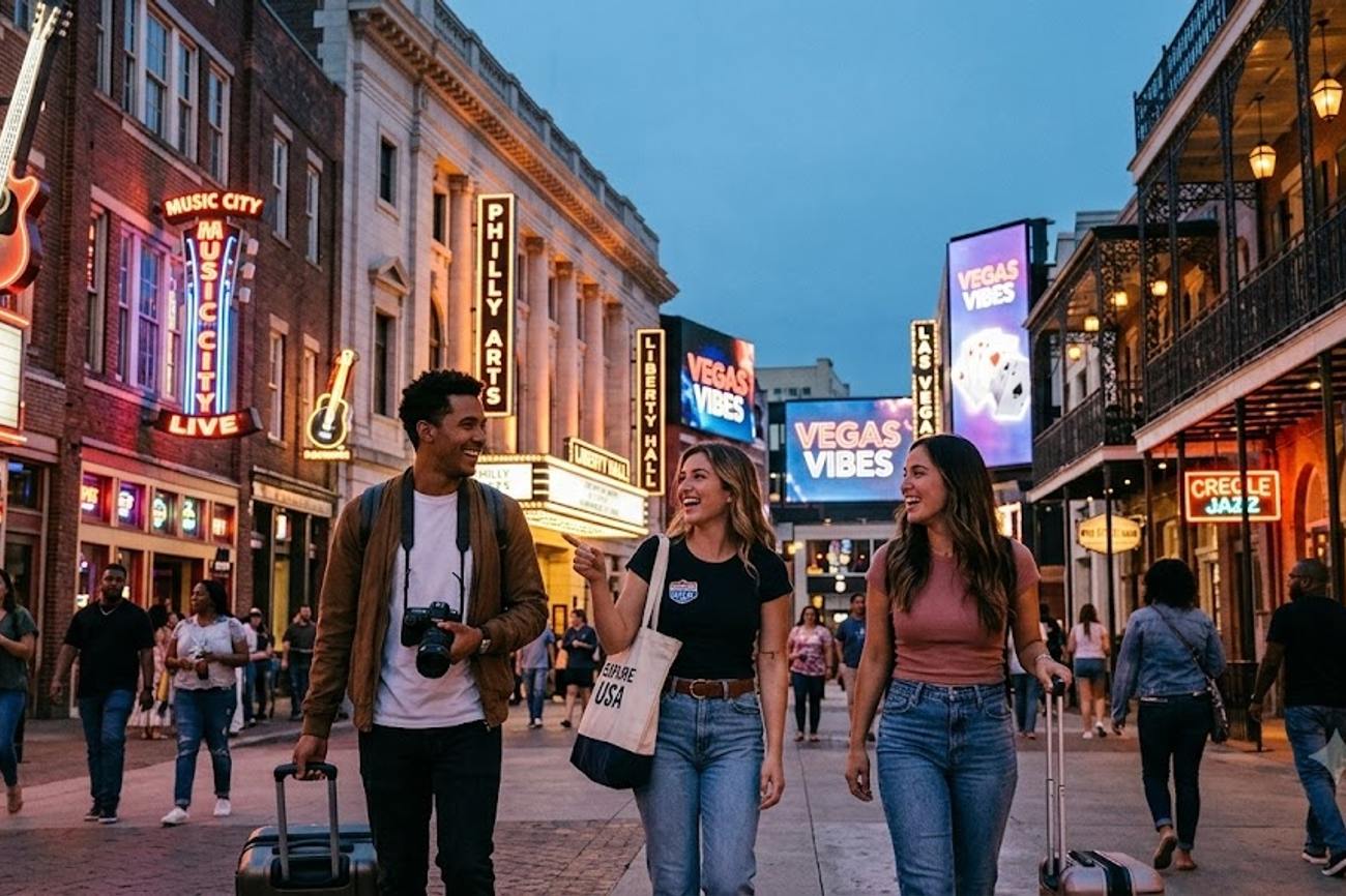 Las Vegas Teams Up with Nashville, Philadelphia, New Orleans and Other US States Shine from Tourism Faceloss with a Surge of Visitor Searches