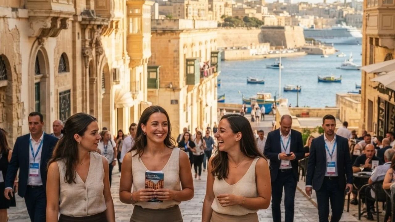 Historic Valletta Grand Harbour and fortified skyline in Malta