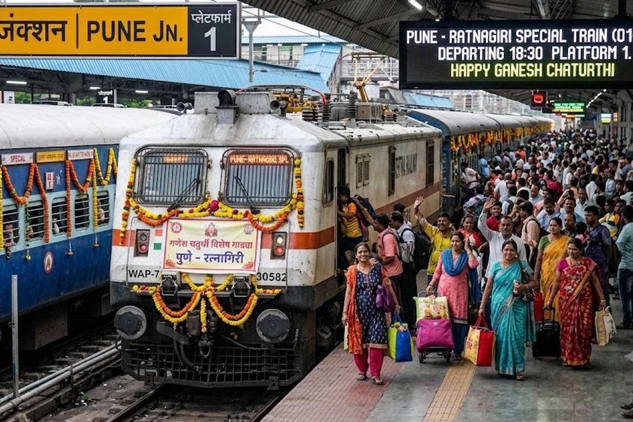 Central Railway Deploys Special Trains for Pune-Ratnagiri Ganesh Chaturthi Rush