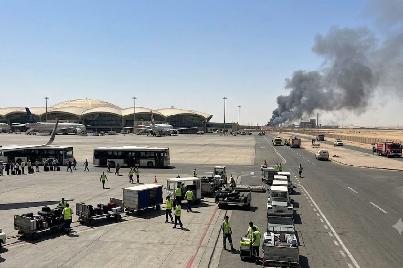 Saudi Arabia Riyadh Airport Travel Operations Disrupted After Fuel Tank Fire Near Capital Amid Rising Yemen Tensions