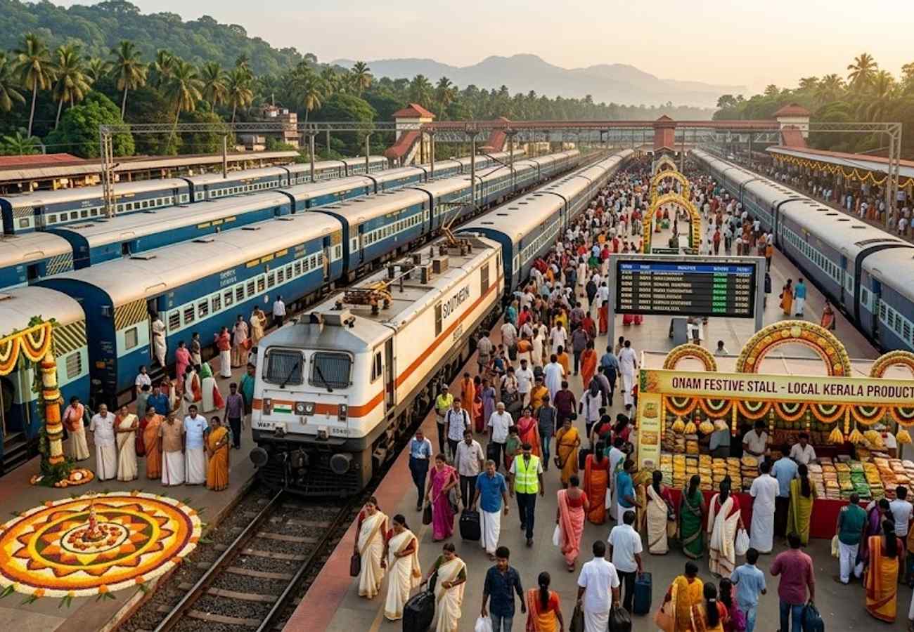 Southern Railway Deploys 180 Special Train Services for Onam 2026 to Support 245,823 Passengers