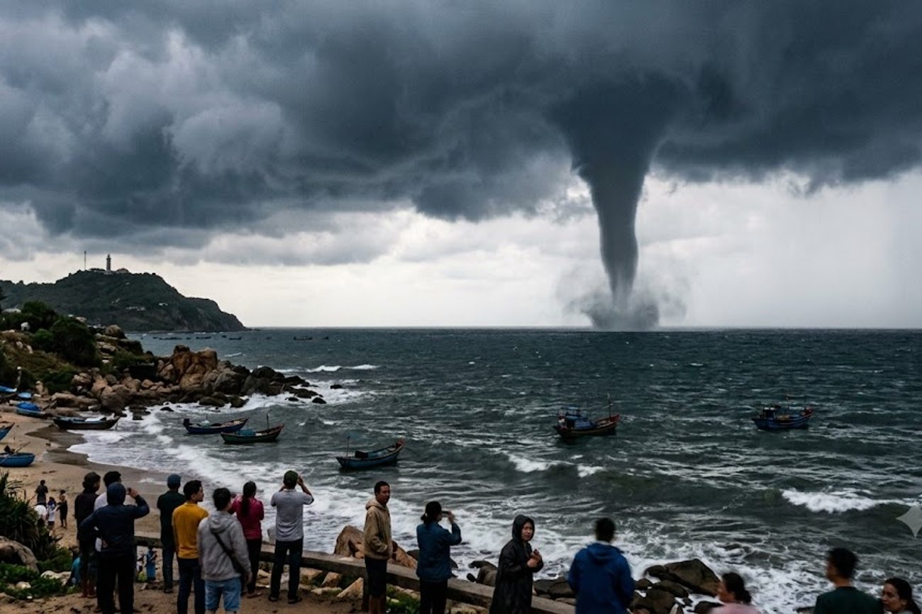 Vietnam Travel Alert as Vung Tau Coast Witnesses Two Massive Waterspouts Form Offshore in Rare Weather Event