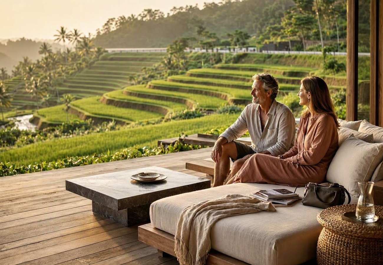 Aerial view of Bali infrastructure development and luxury resorts