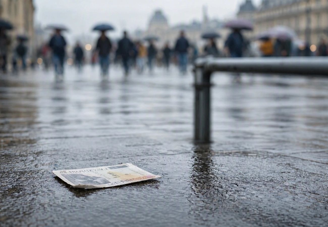 Protestors gathering in central Paris near major cultural landmarks