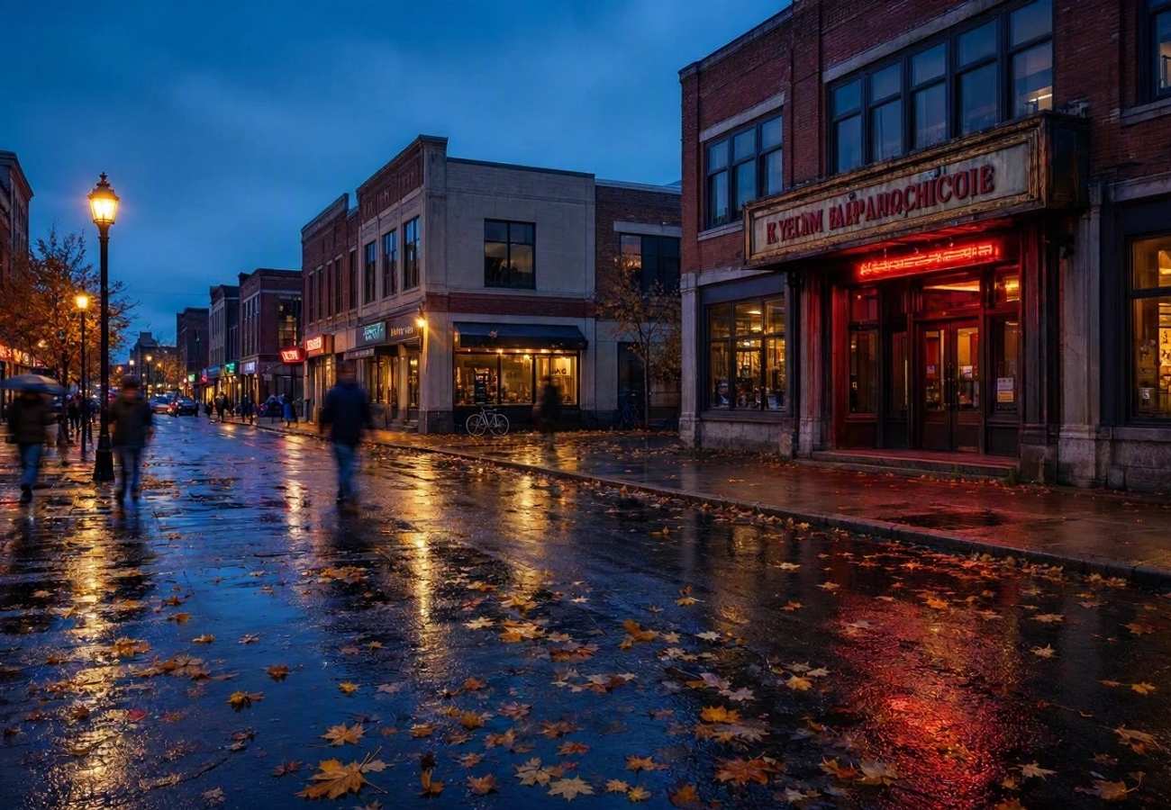A festive Halloween scene in downtown Grande Prairie, Alberta