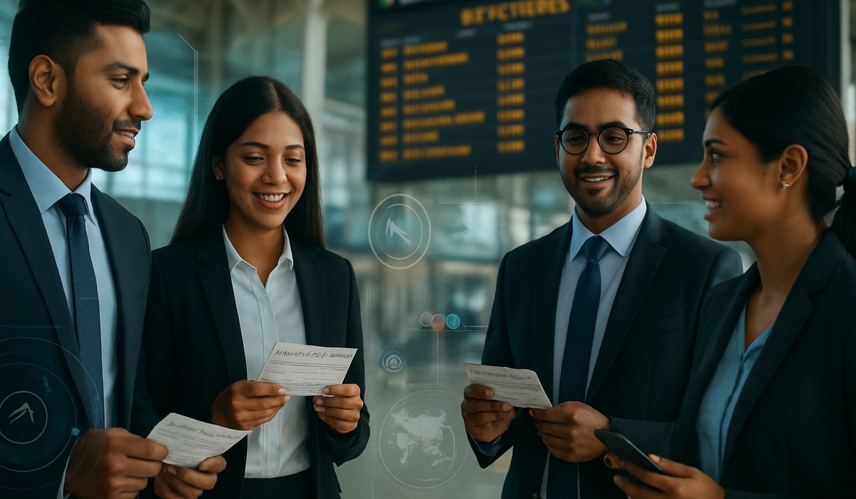 Yatra technology platform interface showing corporate travel booking dashboard, India 2026