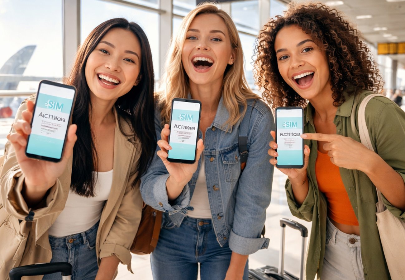 BazTel one-dollar eSIM plan promotion showing global coverage across 160 countries