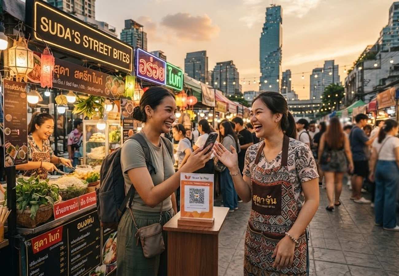 Cross-border QR payment system in Thailand enabling cashless transactions across ASEAN nations