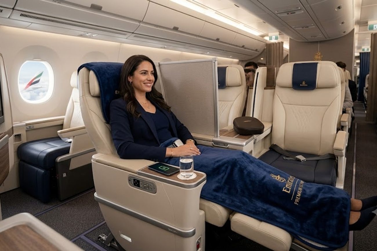 Emirates Debuts World-First Electric Premium Economy Seats on Airbus A350