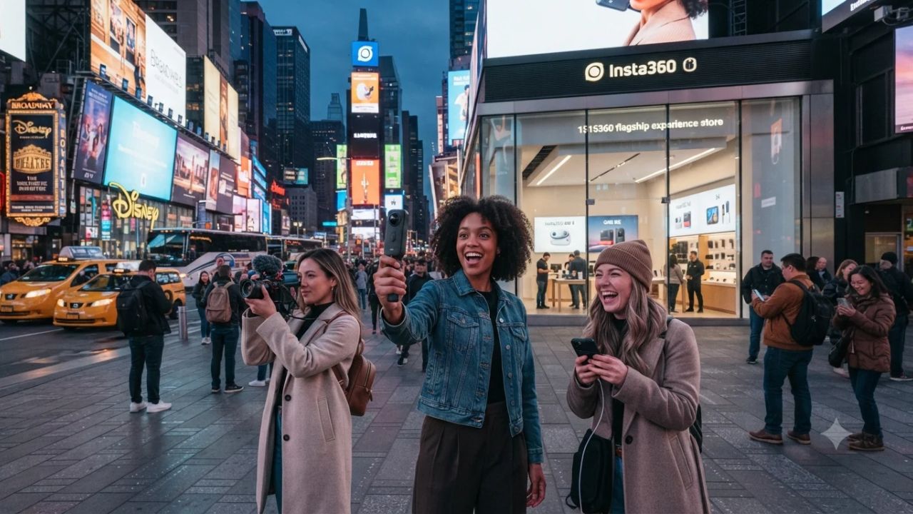 Times Square Manhattan street view at 1515 Broadway with digital billboards and pedestrian plaza