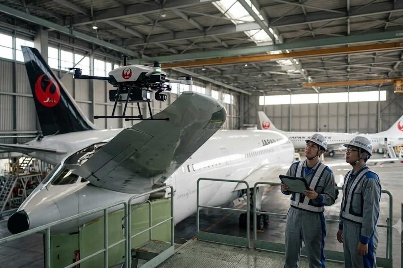 JAL Autonomous Drones Cut Aircraft Inspection Time By 60% In Major Aviation Safety Upgrade