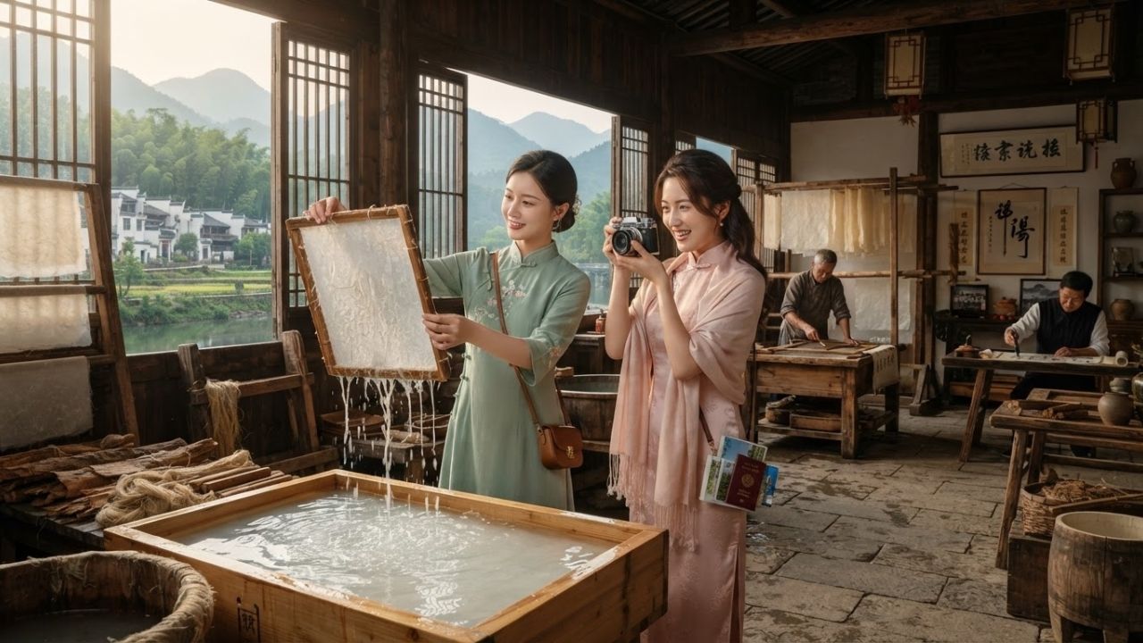 China's Anhui Cultural Tourism Boom: Jingxian Xuan Paper Heritage Leads Growth