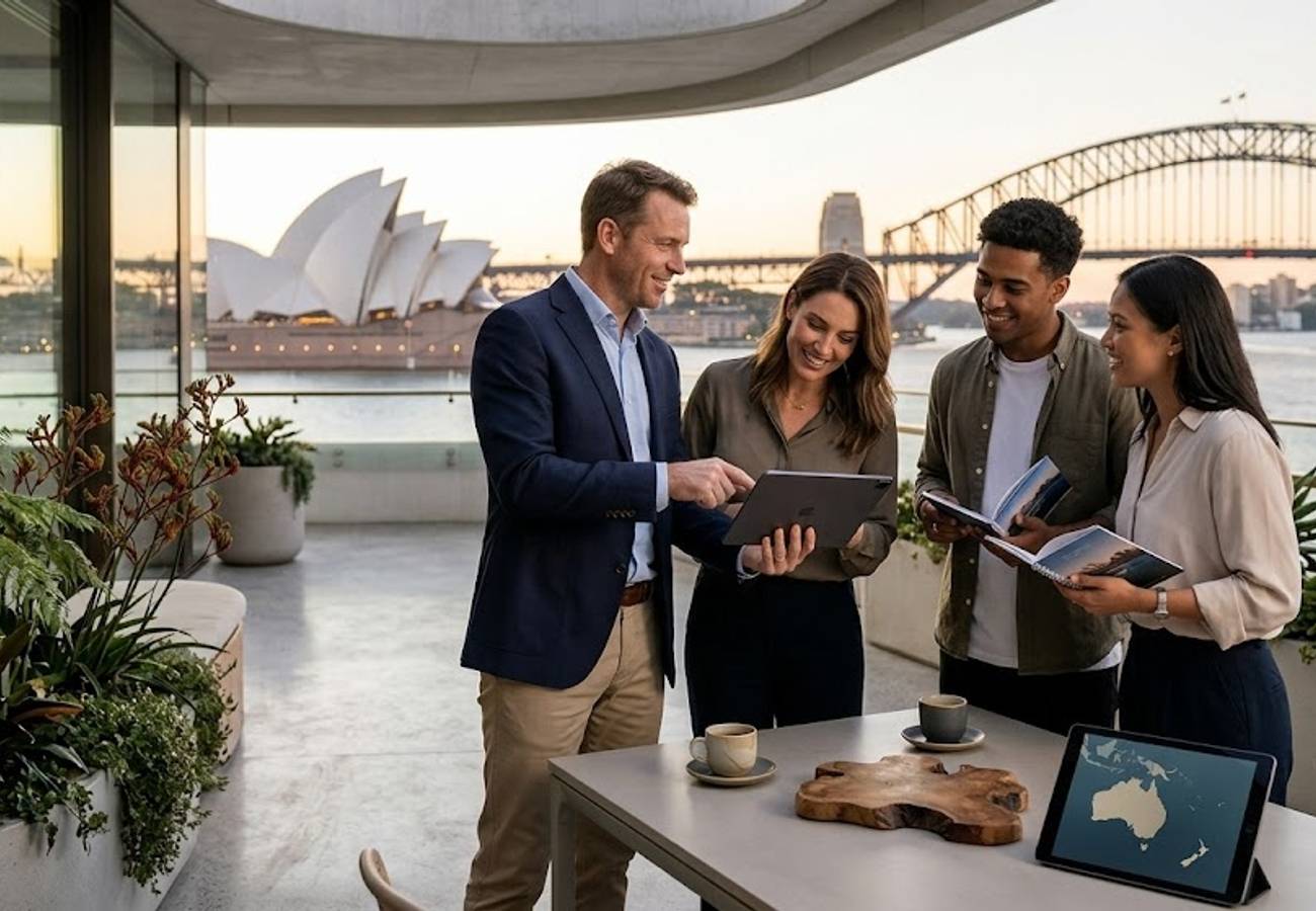 Professional travel partnership meeting in Australia