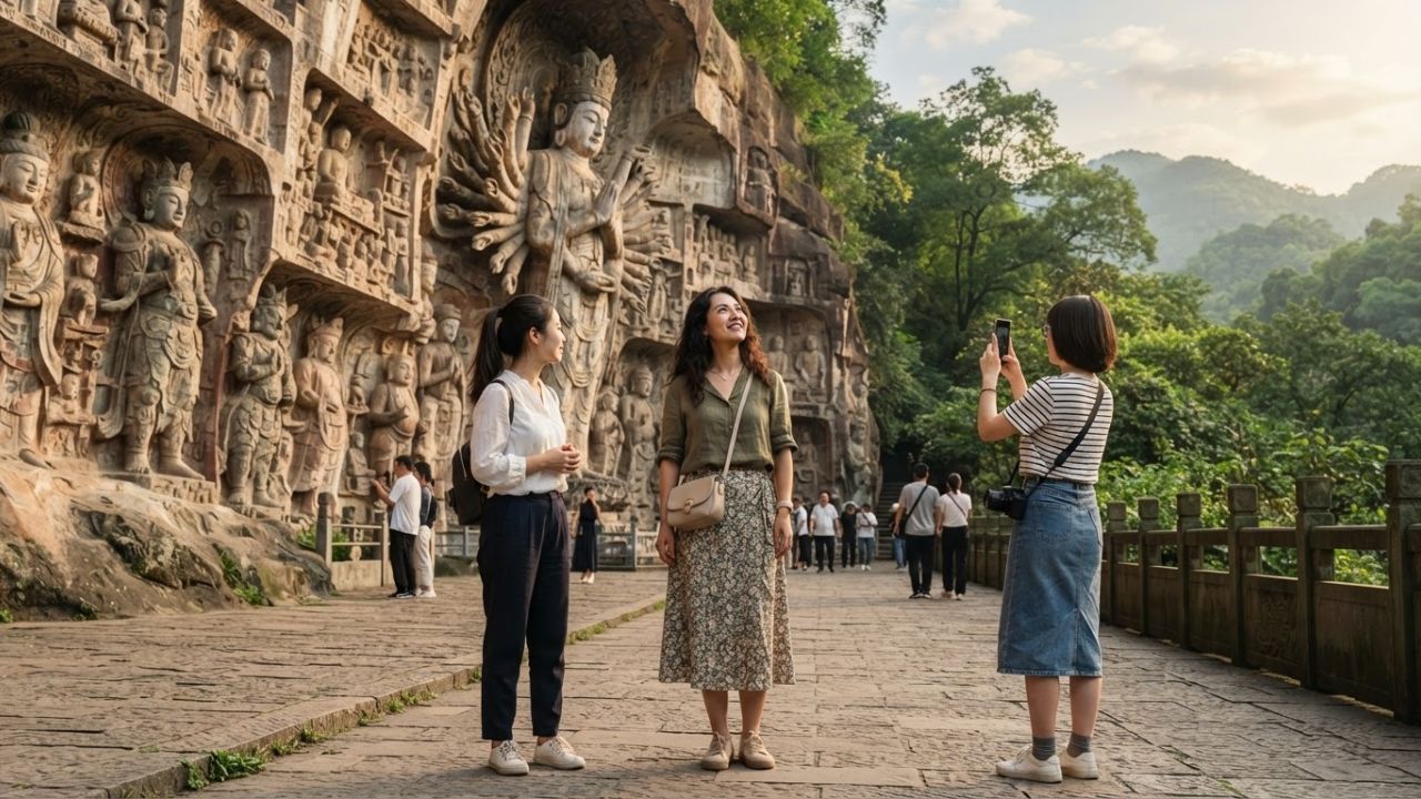 Dazu Rock Carvings Inbound Tourism Soars Under China's Visa-Free Policy