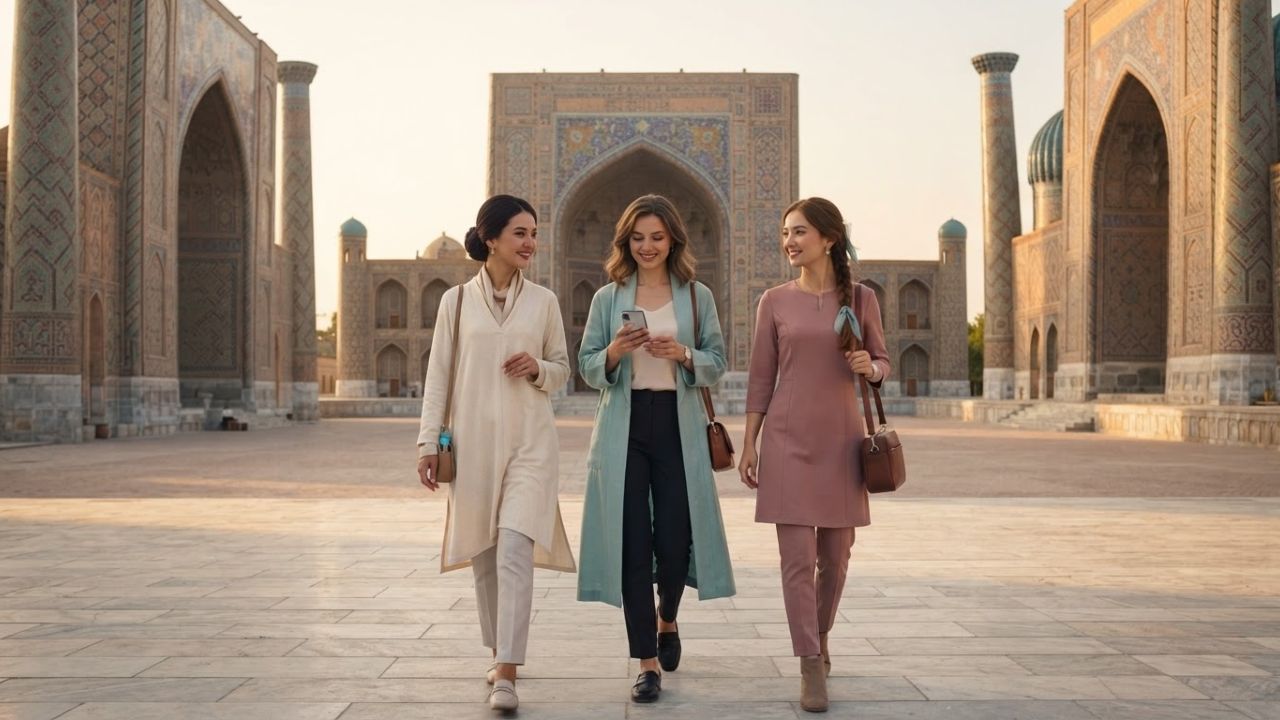 Historic Silk Road architecture in Samarkand, Uzbekistan